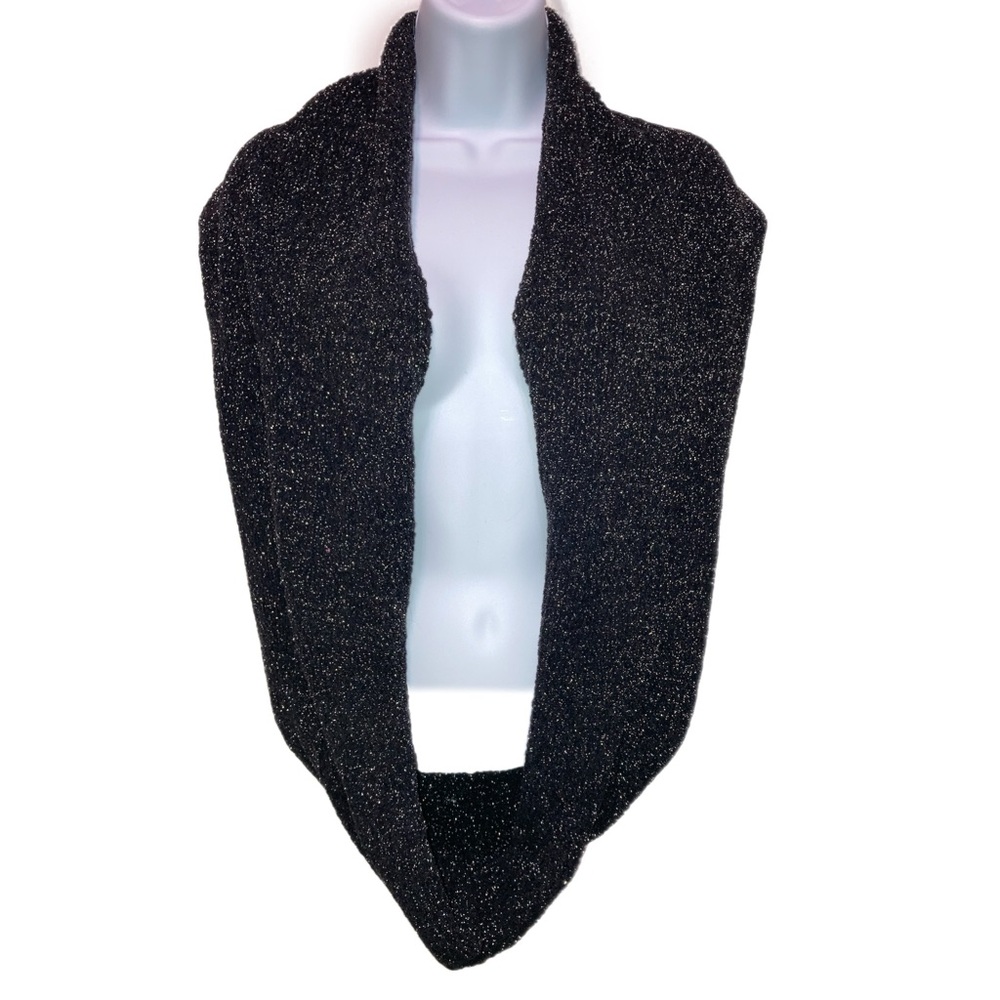 Black and metallic gold infinity scarf Soft! 13003